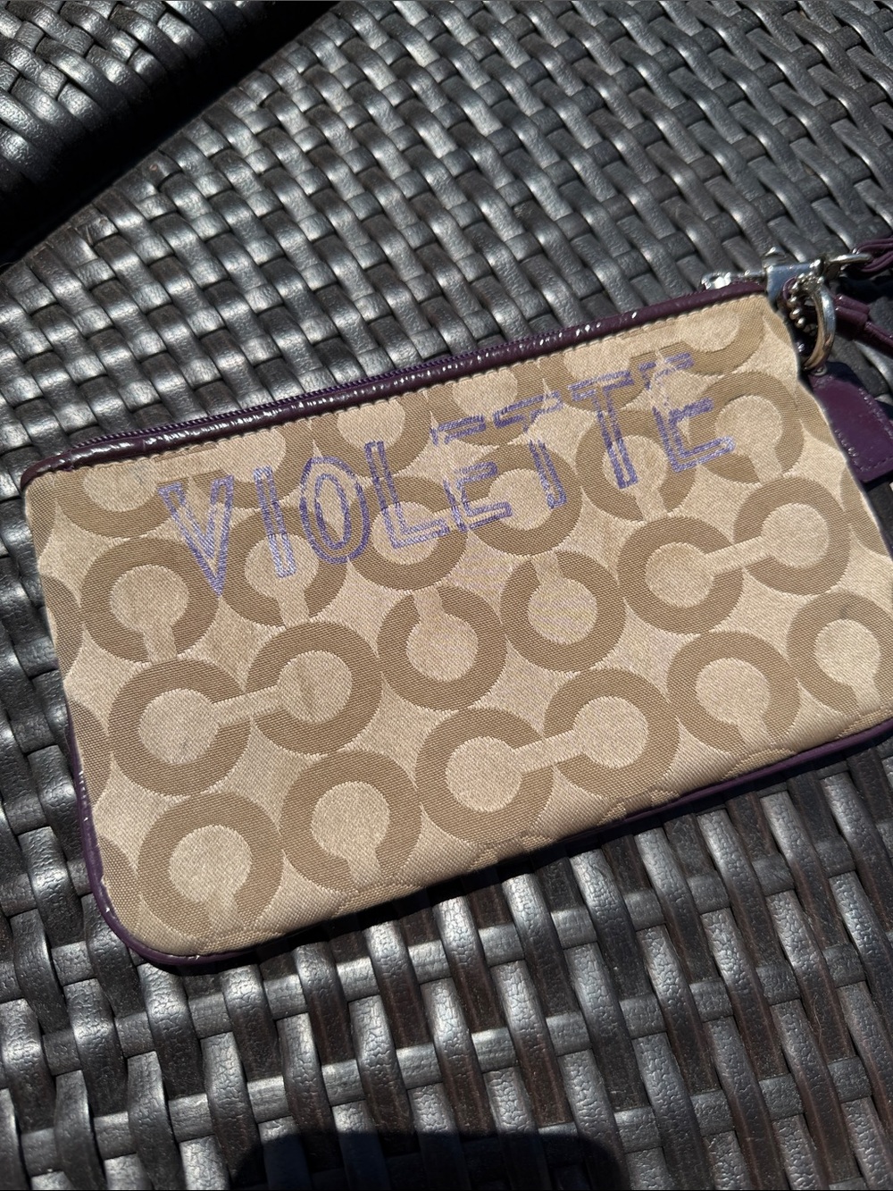 Rare Coach Signature Poppy Chan "Violette" Wristlet [limited edition] - Picture 2 of 6
